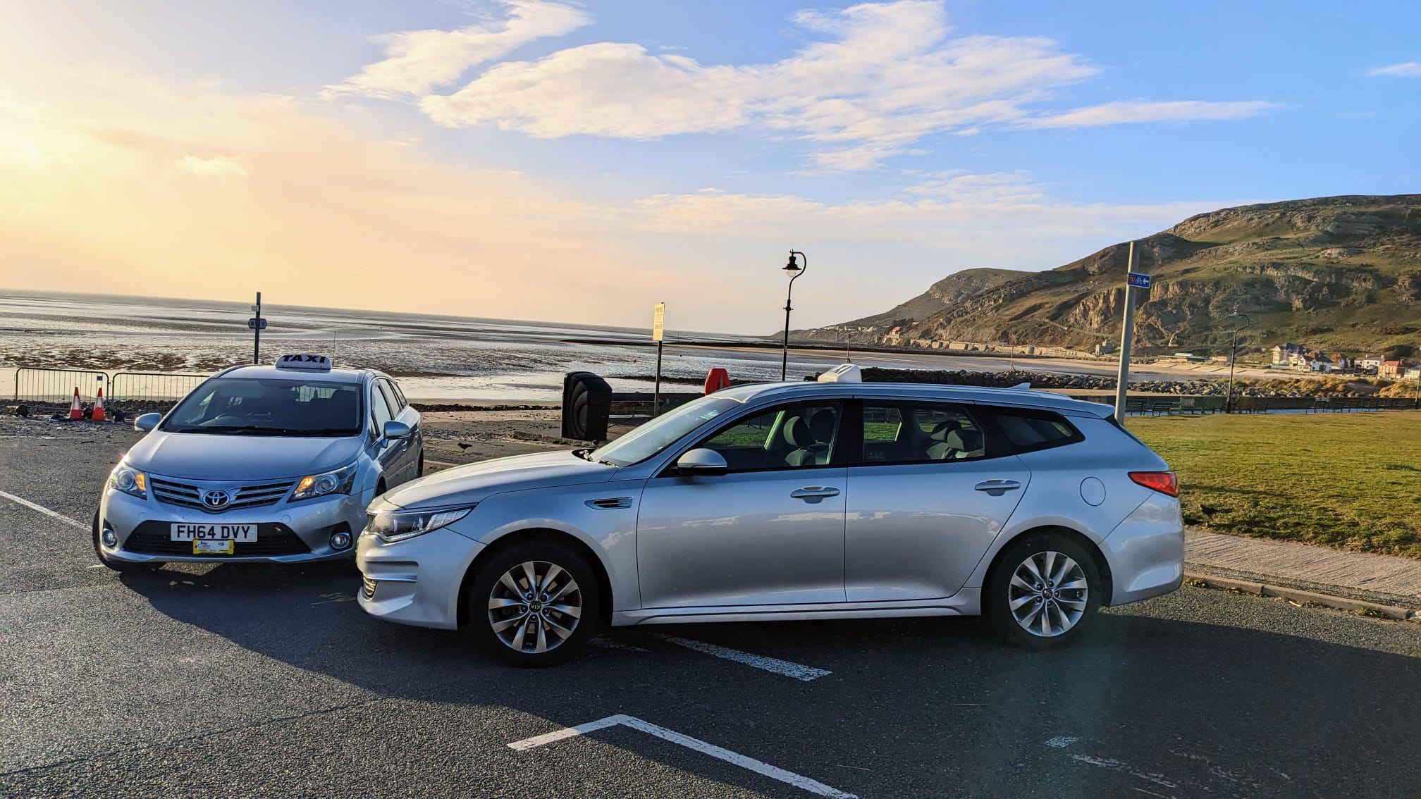 Sunset transfers along the North Wales coast